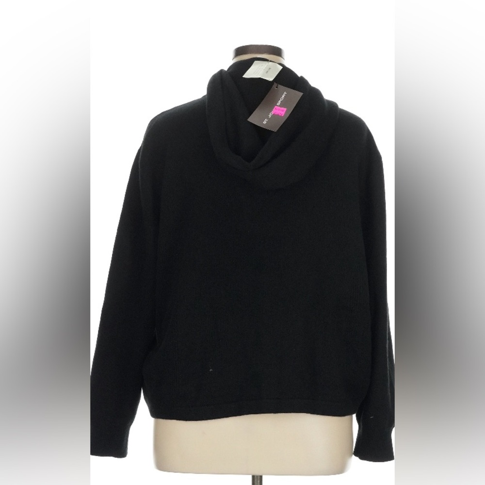 $1500 St. John Sport Cashmere hoodie sweater full zip cardigan XL 1X 52” bust - Picture 2 of 3